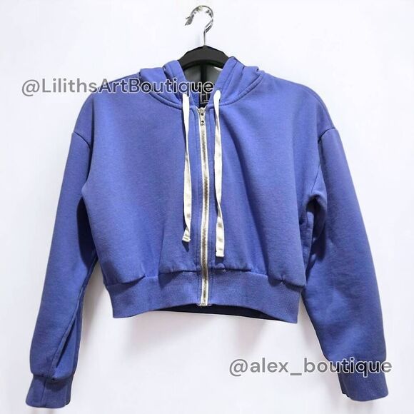 Forever 21 Zip-up cropped Hoodie(I007)-Size S for Women - Picture 3 of 9